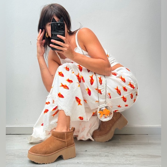 UGG The Classic Ultra Mini New Heights Boots ✨ Mustard Seed Size 8 | suede - Picture 4 of 16